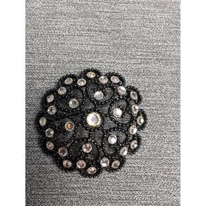 Vintage‎ Signed "Capri" Black With Rhinestone Brooch